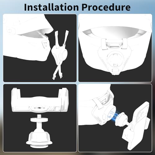Magnetic Motorcycle Helmet Chin Strap Mount with Phone Holder, Elastic Strap Helmet Chin Mount for iPhone 17 16 15 14 13 Pro Max and More Smartphones