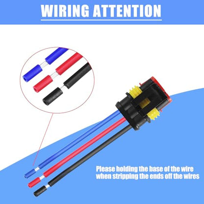 MUYI 3Pin Way 16AWG Waterproof Wire 1.5mm Series Terminal Connector-5 Kit - style: 3wire connector(5 sets)