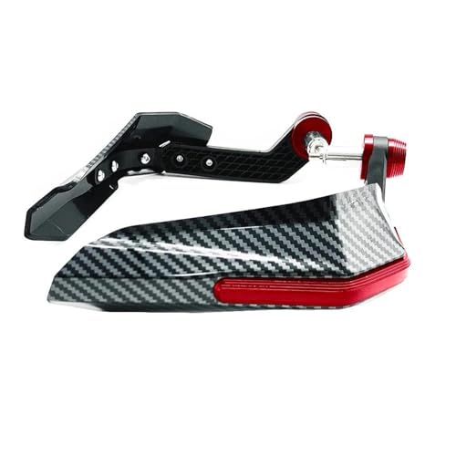 Motorbike Hand Guards Carbon Fiber Pattern Motorcycle Handlebar Windproof Hand Guard for VN 650 Vulcan S VN650 VULCANS Bar End Grip Protector(Gold) - color: RED