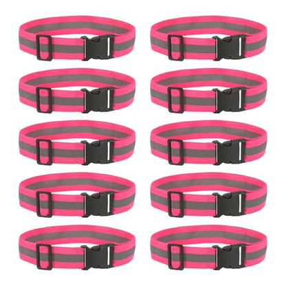 Reflective Safety Belt, Adjustable High Visibility Glow Belt Outdoor Running Gear Accessories - color: Rose Red