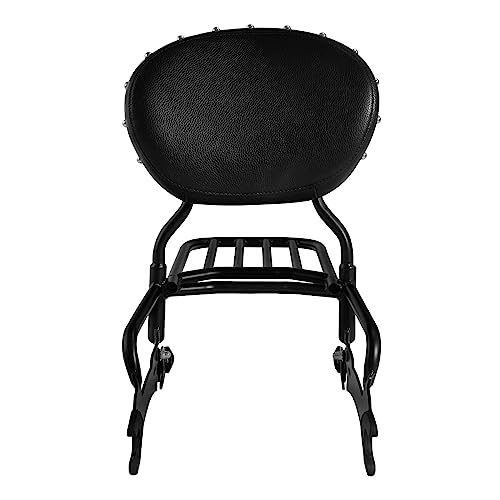 SLMOTO Motorcycle Quick Release Sissy Bar Passenger Backrest Pad Luggage Rack for Indian Chieftain Limited 2017-2022 Chieftain Classic 2018-2020 - color: Black Backrest + Black Sissy Bar