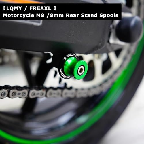 For Z900 2017-2025 8MM Swing arm Spools Slider Stand M8 x1.5 Green for KAW&-ASA*KI Z900 SE Performance Z900RS 2017 2018 2019 2020 2021 2022 2023 2024 2025 - color: SS-Green