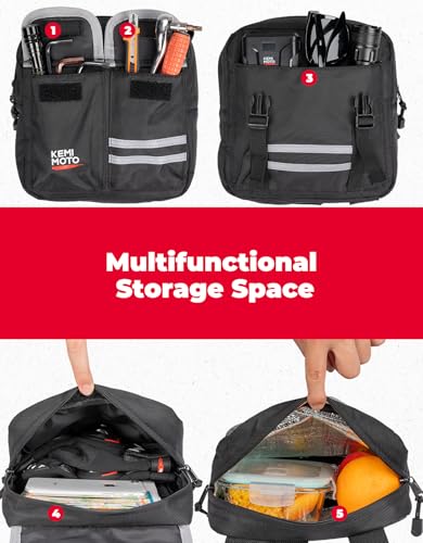 KEMIMOTO ATV Saddle Bag Tank Bag, Water-Resistant Motorcycle Gas Tank Bag for ATV Motorcycle Snowmobile Compatible with Polaris Sportsman Can Am Outlander Cfmoto Cforce FourTrax Grizzly