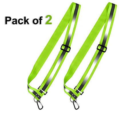 Reflective Sash for Walking at Night Adjustable Safety Sash for Men Women Kids Reflective Belt Sash for Running Walking Biking - color: 2 Sashes
