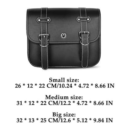 Faux Leather Motorcycle Saddlebags with Lock | fit Softail, Scooter Powersports & Cruisers, Throw Over Saddle Bags for Daily Commute or Long Trips 10.24x4.72x8.66 inches - size: Small Without Cup Bag