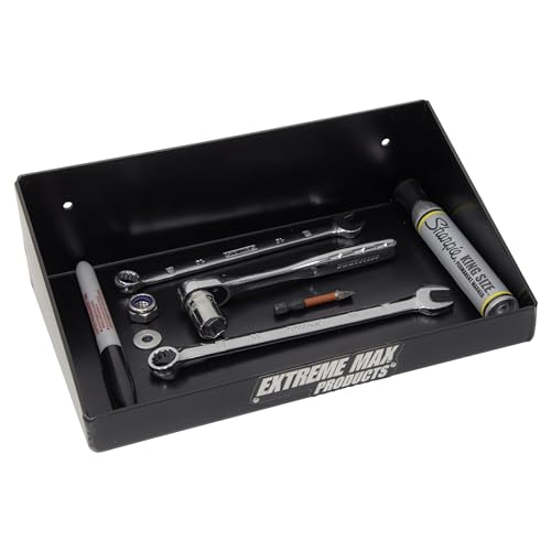 Extreme Max 5001.6635 Wall-Mount Aluminum Mini Work Tray for Race Trailer, Garage, Shop, Enclosed Trailer, Toy Hauler - 10" x 6", Black - color: Black