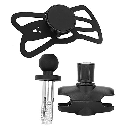 Motorcycle Phone Mount, Stem Yoke Navigation Bracket Holder for Mobile Phones, 16mm-19mm Hole Fitment with Adjustable, Secure Elastic Straps for Riding