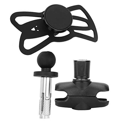 Motorcycle Phone Mount, Stem Yoke Navigation Bracket Holder for Mobile Phones, 16mm-19mm Hole Fitment with Adjustable, Secure Elastic Straps for Riding