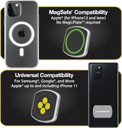 Scosche MagicMount Pro2 Magnetic Car Cell Phone Holder with AMPS Mounting Plate for Scosche/ProClip Vehicle Specific Mount Bases, Phone Stand Compatible with MagSafe, iPhone, Samsung - style: AMPS Base