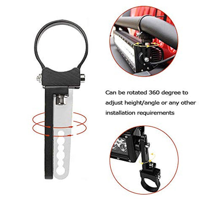 Tube Clamps Mounting Brackets for LED Light Bar Work Lights Fog Lights Off Road Lights Fit 1.875" Bull Bar,2pcs - size: 1.875"