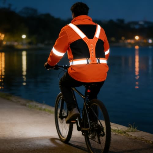 Warning Vest with LED Lights Providing Enhanced in Dark Conditions for Runners and Riders Cyclists Runner Clothing - color: royal blue