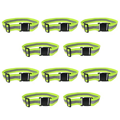 Reflective Vest - Running Vest Reflector, Reflective Running Vest with Safety Straps, High Visibility Reflector - color: J-10pcs Belt