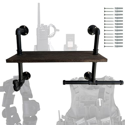 Large Heavy-Duty Tactical Gear Rack Wall Mount Hanger & Hook for Police,Motorcycle,Cycling,Football Suit(1 Set) - size: 1 Set