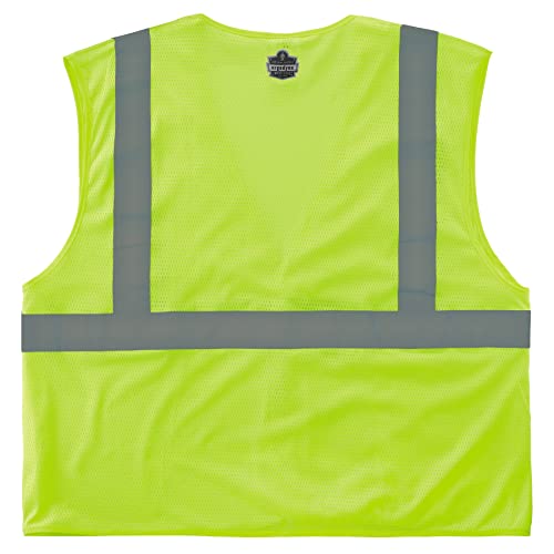 Ergodyne GloWear Economy High Visibility Reflective Safety Vest, Hook & Loop Closure - color: Lime, size: Medium (Pack of 3)