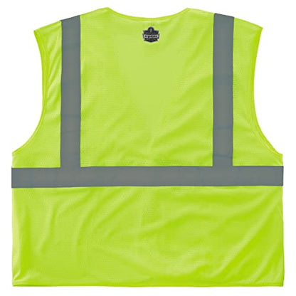 Ergodyne GloWear Economy High Visibility Reflective Safety Vest, Hook & Loop Closure - color: Lime, size: Medium (Pack of 3)