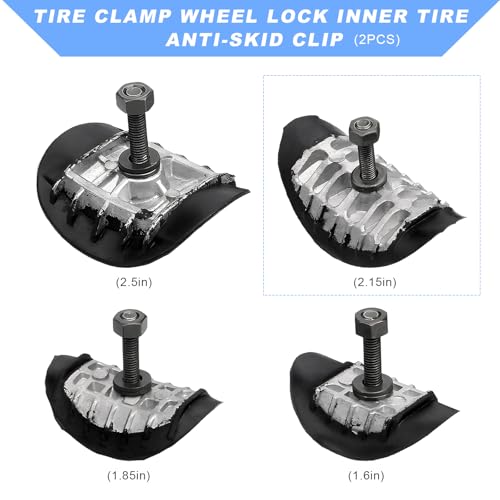KVAEY Motorcycle Wheel Rim Lock, 1.6" Tire Clamp Wheel Lock with Molded Rubber Stoppers Prevent Inner Tube Wear, Motorcycle Rim Lock Replacement for Motocross Dual Sport Dirt Bike (2.15", 2PCS) - size: 2 Pieces, style: 2.15"