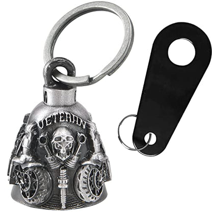 Dream Apparel Motorcycle Bell Guardian Angel Drive Away Gremlin, Biker Bell for Men Women Rider Riding, Good Luck Gift - color: Veteran