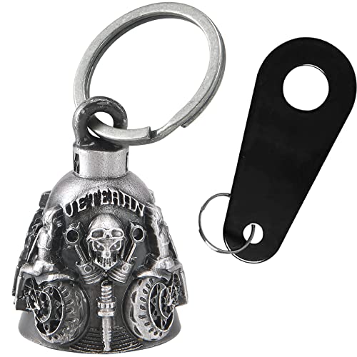 Dream Apparel Motorcycle Bell Guardian Angel Drive Away Gremlin, Biker Bell for Men Women Rider Riding, Good Luck Gift - color: Veteran