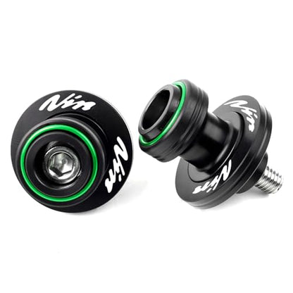 Compatible With Ninja 300 Ninja 250 ZX6R ZX10R 1998-2011 ZX12R ZX-14R Vulcan S 650 Z750 S R CNC M10X1.25 Motorcycle Swingarm Spool Sliders Rear Stand Swing Arm Sliders (Green) - color: Green