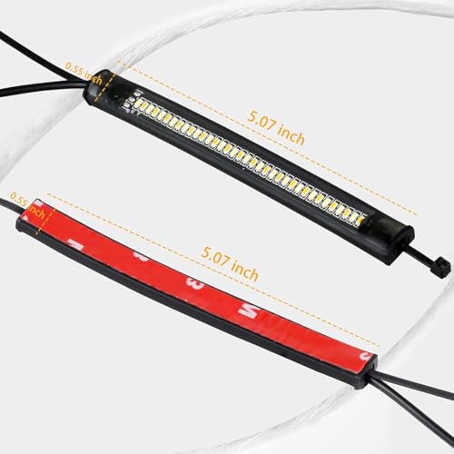 Motorcycle Turn Signals Strip, Flexible Universal 12V Led Blinkers Compatible with Harley Cafe Racer Dual Sport Dirt Bike - color: Front Amber/White