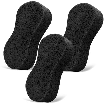 3 - Pack Large Sponge, Kitchen Sponges, Handy Sponges, Cellulose Sponges, Dish Washing Sponge, Natural Sponge, Car Washing Sponge, Eco Friendly Sponge (7.68 x 3.74 x 1.38 Inch), Black - color: Black