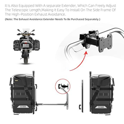 Rhinowalk Motorcycle Side Bag 35L Waterproof Motorbike Saddlebag with Quick Release System Universal Fit Gift-Ready Packaging （Single Piece - color: Black-35L
