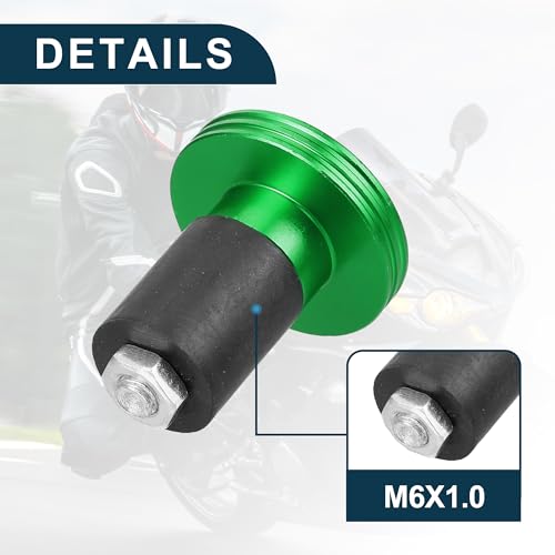 Motorcycle Handlebar End Plug Aluminum Alloy 18mm-20mm 0.71"-0.79" 32mm OD Fashionable | Front Handle Bar Grips Cap Gear Balanced Plug Green 1 Pair