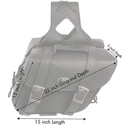 Milwaukee Leather SH58001ZB Medium Black Zip-Off PVC Slanted Throw Over Saddlebags - One Size (SH58001ZB-BLK-PCS)