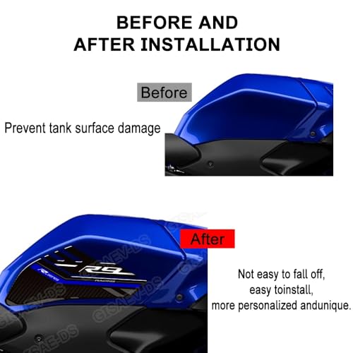 Motorcycle Tank Pad Compatible with Yamaha YZF R9 YZFR9 2025 2026 Motorcycle Fuel Tank Protector Gas Tank Decals YZF R9 Tank Pad Fuel Tank Kit Knee Stickers Decals Protection (A-12) - color: A-12