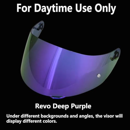 K1 Helmet shield Replacement,K5 Motorcycle Helmet Visor Compatible with K1 K1S K3SV K5 K5S (Revo Deep Purple) - color: Revo Deep Purple