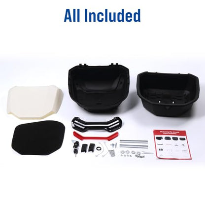 Japard Motorcycle Top Case 42L Daily Rear Tail Box Trunk, Lockable Storage Carrier, Waterproof Universal Mounting for Helmet Luggage (Off White) - color: Off White