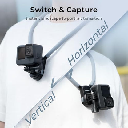 SMALLRIG Magnetic Neck Mount for Action Camera, Quick Release One-Click Button & Ergonomic Design, for GoPro Hero 12/11/10/9, for DJI OSMO 360/Nano/Action 6/5 Pro/4, for Insta360 Ace Pro 2-5126 - style: for Action Cam