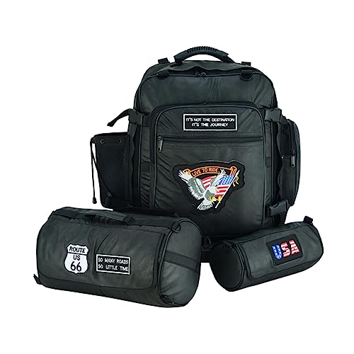 Daniel Smart Motorcycle Sissy Bar Bag with Multiple Pockets Secure Your Luggage and Stuff with Ease Perfect for Motorcycle Touring Black