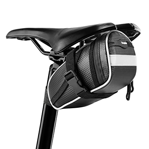 Bicycle Seat Bag Water Proof,Bike Pack Under Seat,Wedge Saddle Bag for Bike,Cycling Accessories - color: black T