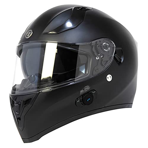 TORC T15B Blinc Wireless Integrated Full Face Motorcycle Helmet DOT & ECE Approved - color: Matte Black, size: X-Small