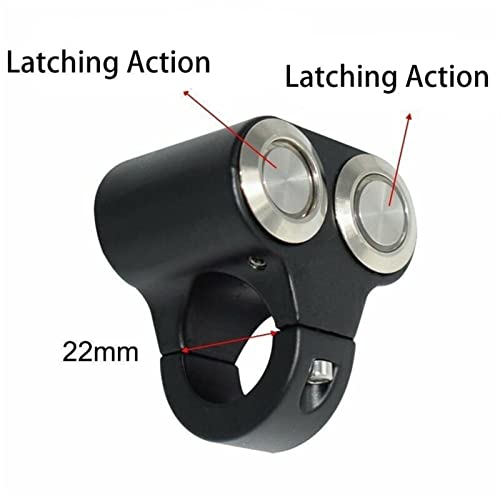 Rayana 7/8" Motorcycle Handlebar Control Switch Dual Horn Button for Start Kill Momentary Switch Aluminum Alloy (BLUE-22MM)