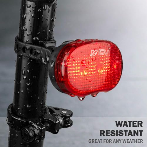 BV Bike Lights for Night Riding LED Bike Tail Light - Bicycle Light Battery-Powered/Rechargeable - Rear Bike Light Weather Resistant - Visible Up to 1500ft Bicycle Tail Light LED Bike Light - size: Strap Mount - Battery-Powered - Pair