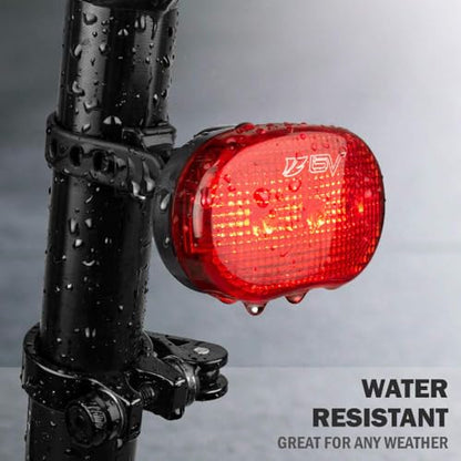 BV Bike Lights for Night Riding LED Bike Tail Light - Bicycle Light Battery-Powered/Rechargeable - Rear Bike Light Weather Resistant - Visible Up to 1500ft Bicycle Tail Light LED Bike Light - size: Strap Mount - Battery-Powered - Pair