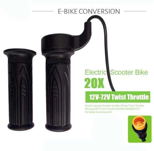 Universal E-Bike Twist Throttle Grip - 22.2mm Waterproof Handlebar Speed Controller for Electric Bicycle, Scooter, Motorcycle (12V-72V Compatible)
