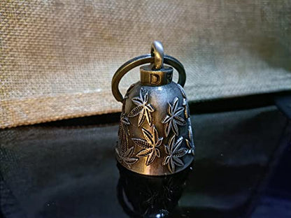 Dream Apparel Motorcycle Bell Guardian Angel Drive Away Gremlin, Biker Bell for Men Women Rider Riding, Good Luck Gift - color: Leaves