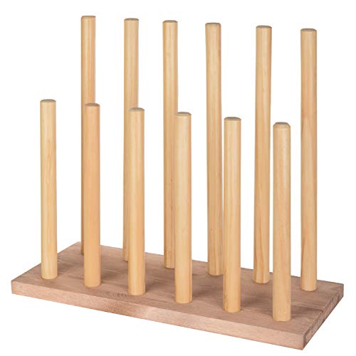 MyGift Natural Brown Wood Entryway Boot Rack Organizer Tall Boots Inverter Holder - Holds up to 6 Pairs - color: Natural Brown