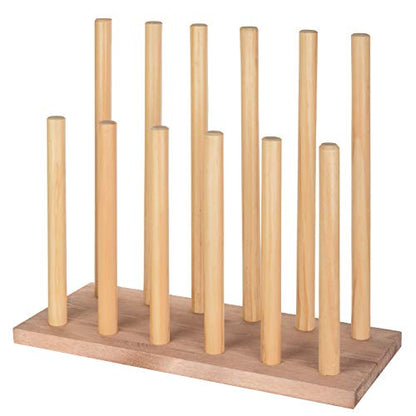 MyGift Natural Brown Wood Entryway Boot Rack Organizer Tall Boots Inverter Holder - Holds up to 6 Pairs - color: Natural Brown