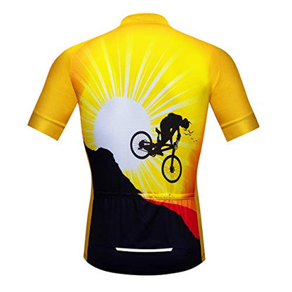 Cycling Jerseys Men,Mountain Bike Jersey Summer Short Sleeve Breathable Bicycle Tops Riding Bike Shirts Quick Dry - color: Cf0064, size: 3X-Large