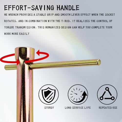 16-18mm Spark Plug Socket, 5/8 Inch Double-Ended Tubular Wrench, Steel Ignition Spark Plug Spanner Wrench Socket Tool, Universal Remover Installer Tool for Motorcycles, Small Motor Vehicles