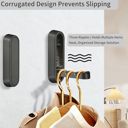 2PCS Foldable Wall Hooks, Flip Down Design with 40 lbs Heavy-Duty Capacity, Retractable Wall Hooks for Bathroom, Bedroom & Entryway Space Saving (Black) - color: Black, size: 2 Hooks