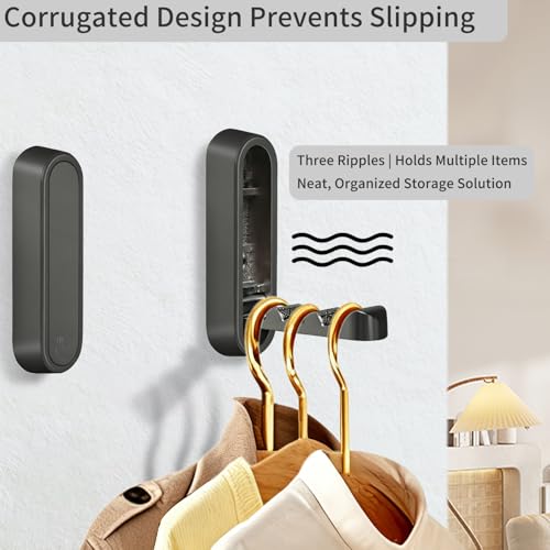 6PCS Foldable Wall Hooks, Zinc Alloy Flip Down Hooks, Retractable Wall Hooks for Bathroom, Entryway, Hanging Coats Hats Bags Keys (Black) - color: Black, size: 6 Hooks