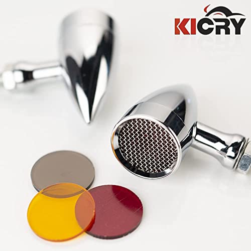Motorcycle Turn Signals LED Bullet Front Rear Indicator Lights Universal Compatible for Harley Davidson Cruiser Iron Softail Street Bike Honda Shadow Yamaha Chopper Bobber Cafe Racer(Chrome/Amber) - color: Chrome/Amber