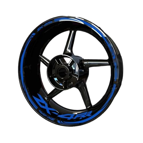 Wheel Stickers for Ka&wasaki for N&INJA ZX-4RR ZX4RR Reflective Motorcycle Wheel Sticker Hub Decal Rim Stripe Tape Decals - color: Style 16