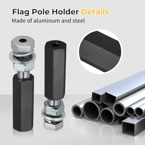 M MATI 2Pcs Quick Release Flag Pole Holder Black Hold 1/4'' Flag Poles for ATV UTV Motorcycle Dirt Bike All Year - color: Black