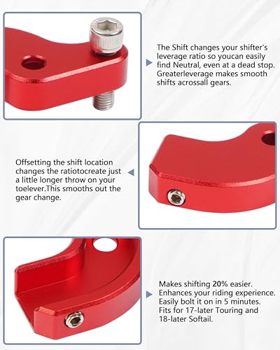 Motorcycle Black Gear Shift Neutral Assist Bracket for Harley M8 Touring Softail (for: Harley-Davidson) Red - color: Red N